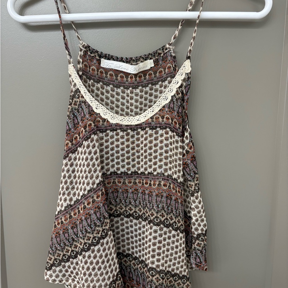 Bohemian Patterned Spaghetti Strap Top